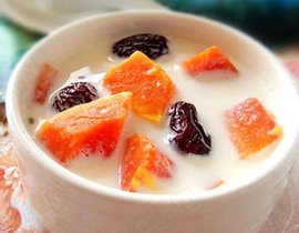 牛奶红枣炖青木瓜