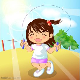 小女孩跳绳