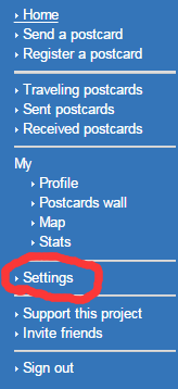 postcrossing怎样修改地址和头像,最好有截图表