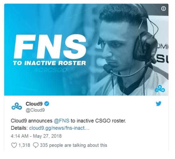 fns恐无法效力c9 nbk、apex或将接替之