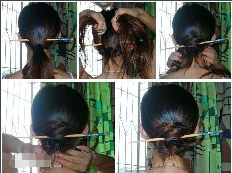 发髻的盘法，类似古代那种插簪子的，要有图!_360问答