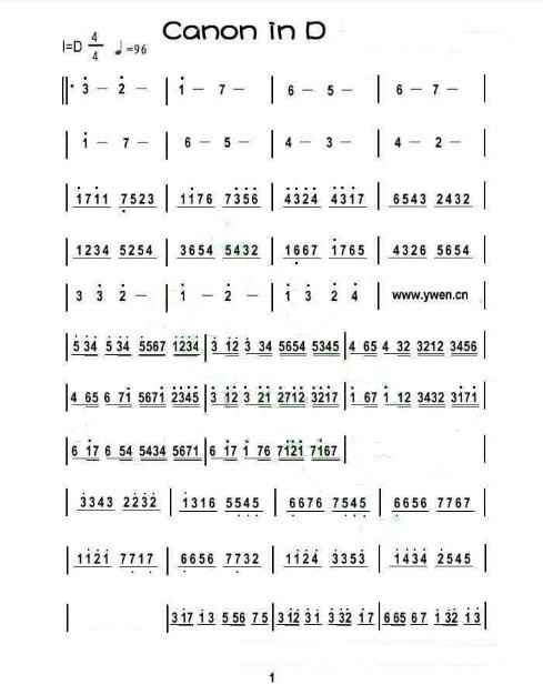 卡农电子琴简谱【相关词_卡农电子琴双手简谱】